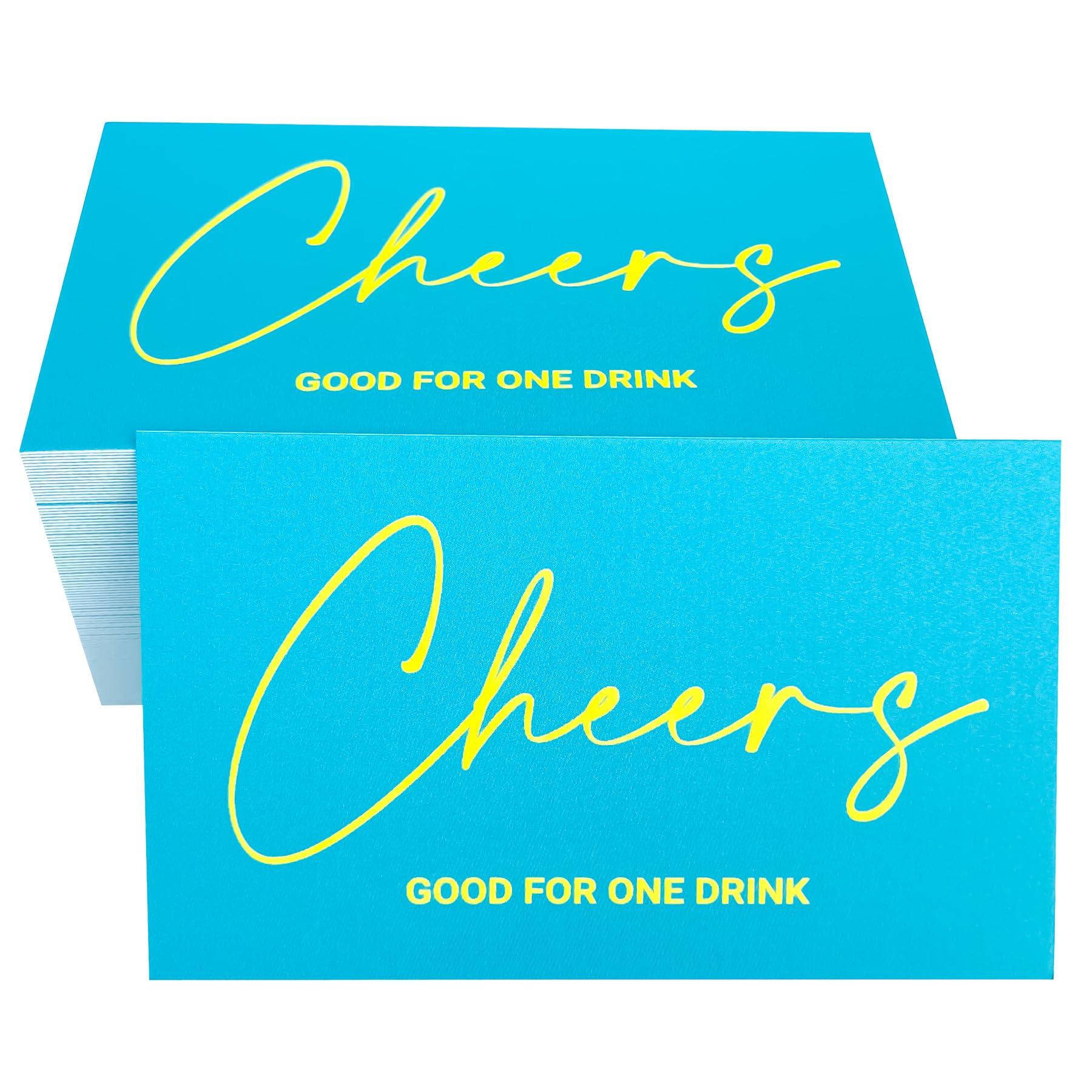 RXBC2011 Cheers Card Drink Token Beverage Coupon Cards for Party Wedding Halloween 2x3.5 Inch Pack of 100 Turquoise