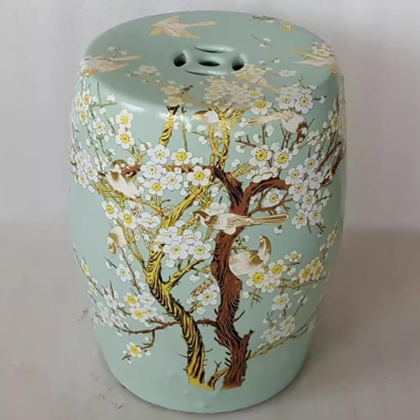 Tabouret tambour en céramique pour remplacer le mobilier de jardin plastique terne