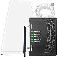 Amplificador de celular para casa e escritório, até 2.000 pés quadrados, amplificador de sinal de celular com banda 66/25/2/4/5/12/13/17, Boost 5G 4G dados para todas as operadoras dos EUA Aprovado