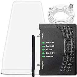 Amplificador de celular para casa e escritório, até 2.000 pés quadrados, amplificador de sinal de celular com banda 66/25/2/4/5/12/13/17, Boost 5G 4G dados para todas as operadoras dos EUA Aprovado