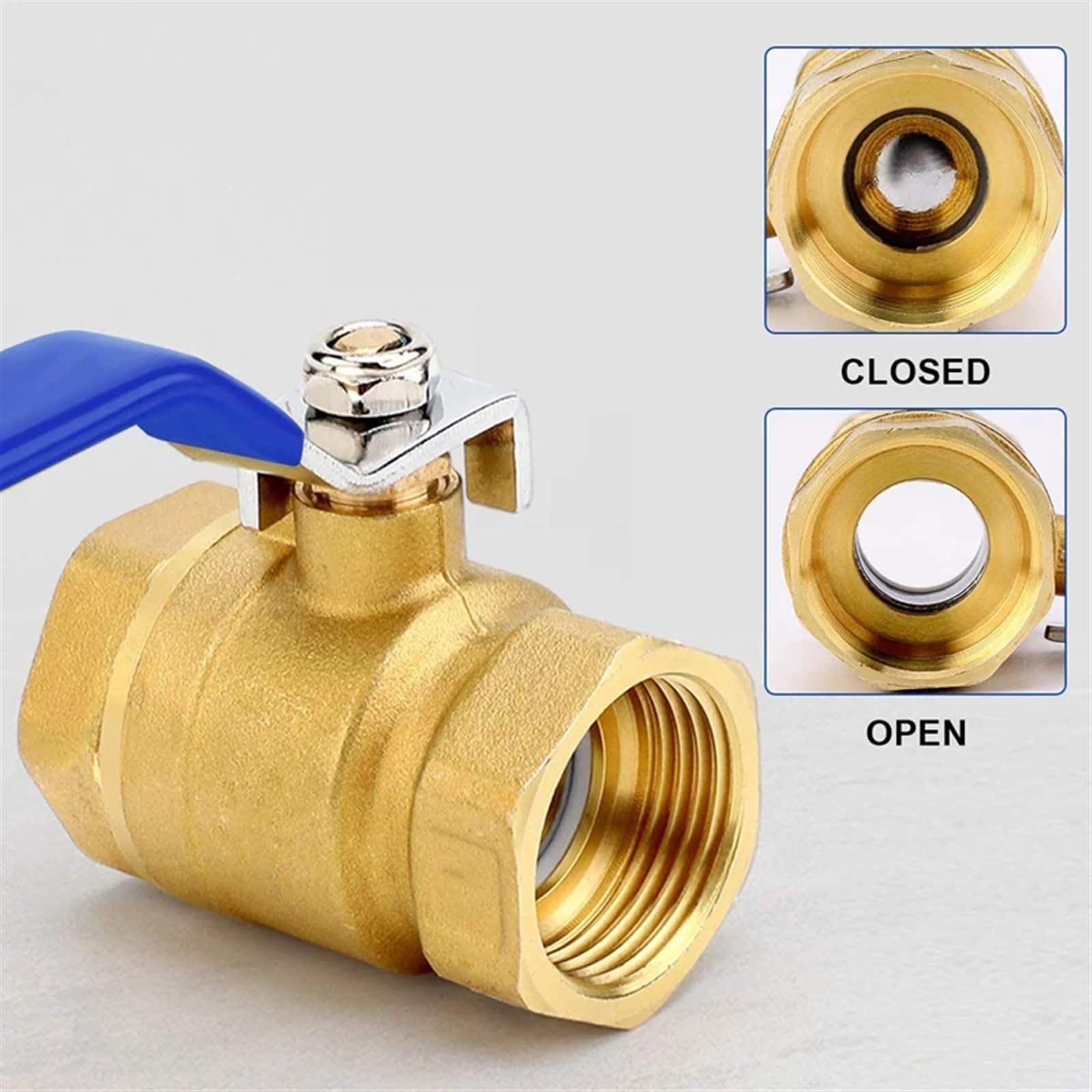 1/4 "1/2" 3/4 "1" 2 "BSPT Valvola a sfera in ottone Femmina a femmina Valvola filettata for acqua Gas Olio Interruttore manuale Adattatore DN8-DN50(DN10)