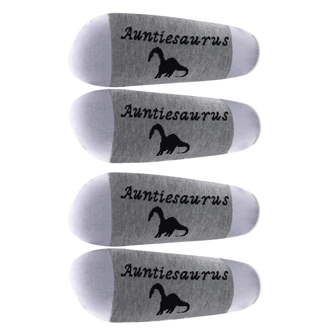LEVLO Auntie Gift Aunt Dinosaur Socks Auntiesaurus Cottom Socks Gifts for Auntie Best Aunt Socks (2 pairs/set)