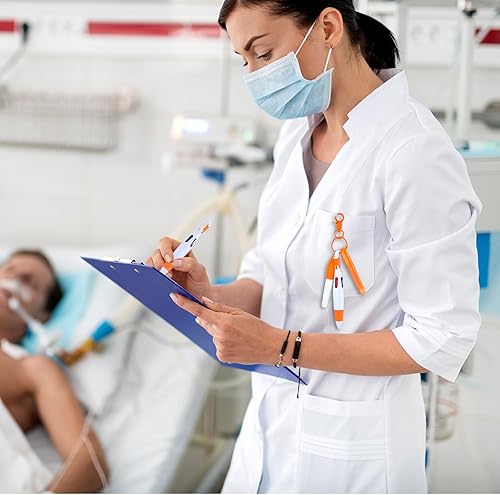 Miniatura 9 de Juego de 100 mini resaltadores para enfermera, incluye bolígrafos retráctiles, rotulador permanente, llavero de enfermería, bolígrafos de enfermería