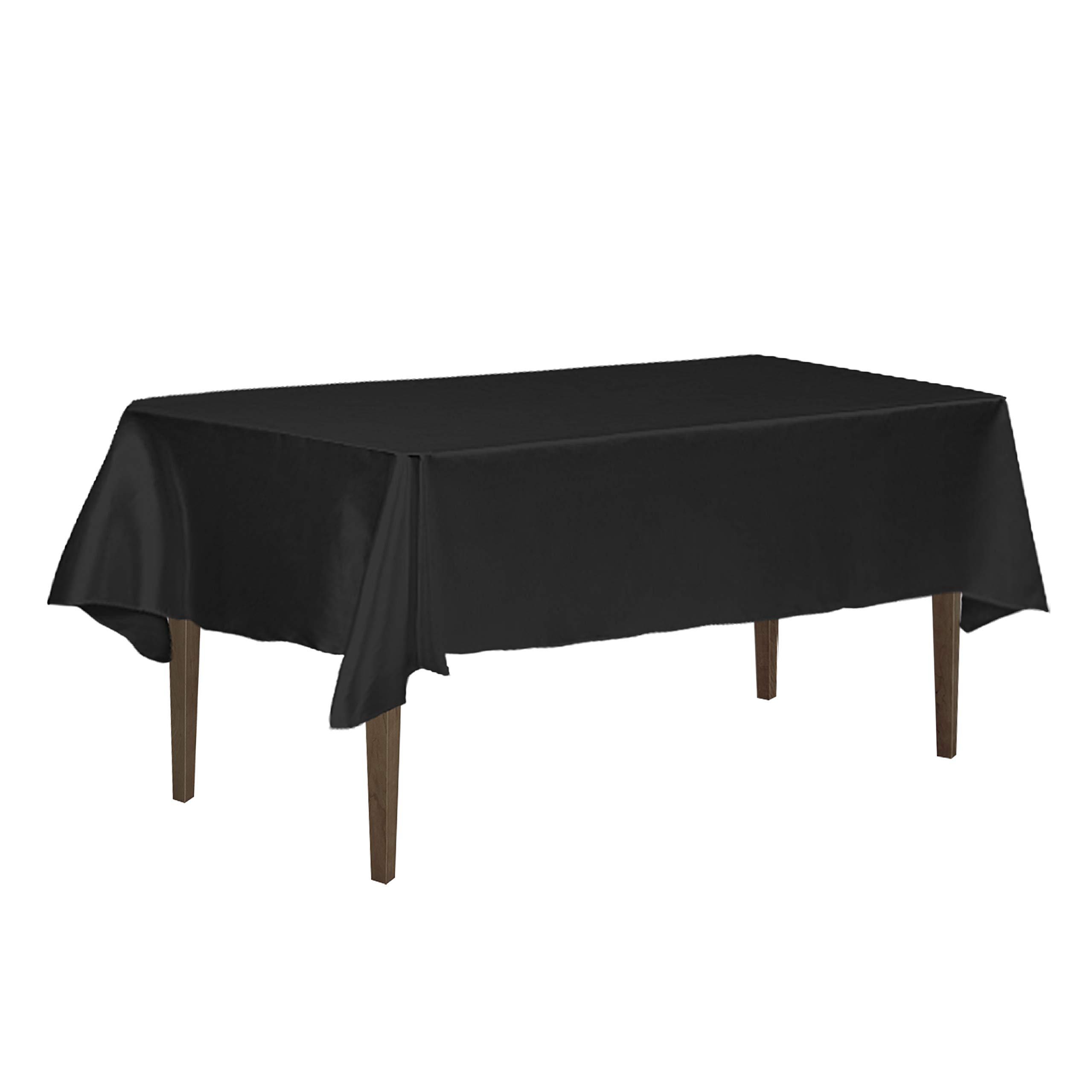 LinenTablecloth60 x 126-Inch Rectangular Satin Tablecloth Black