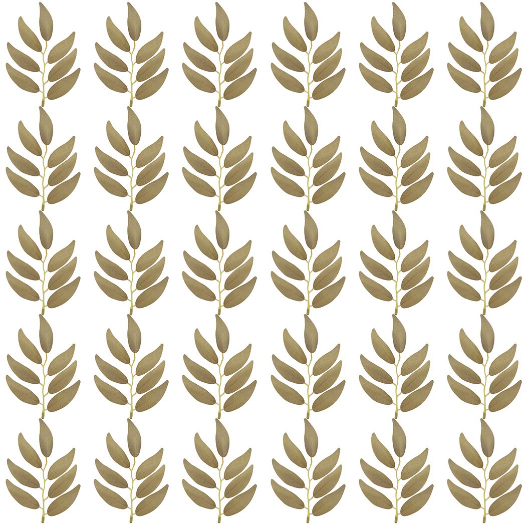 Anjetan 30PCS Faux Silk Leaves Salix Artificial Greenery Leaves Silk Greenery Leaves Home Decor