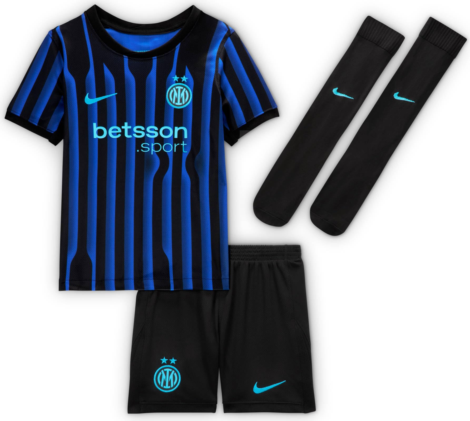 Nike Inter Mailand 2025/26 Stadium Home Dreiteiliges Nike Replika-fußballtrikot-set Für Jüngere Kinder Set di maglia da calcio Unisex - Bambini e ragazzi