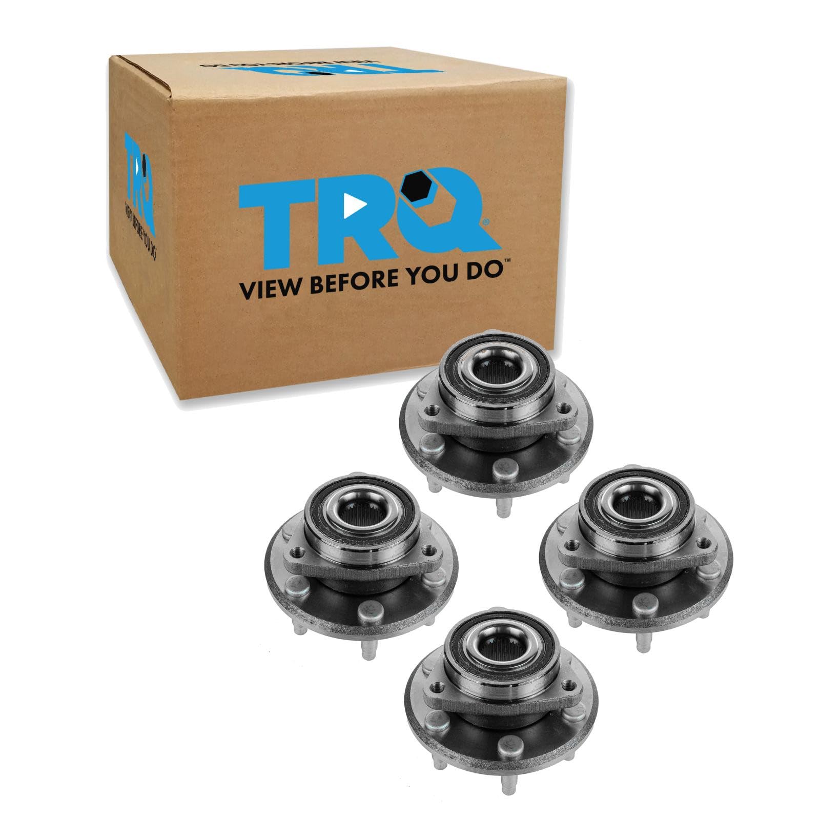 TRQ Front and Rear Wheel Bearing and Hub Assembly Set 4 Piece