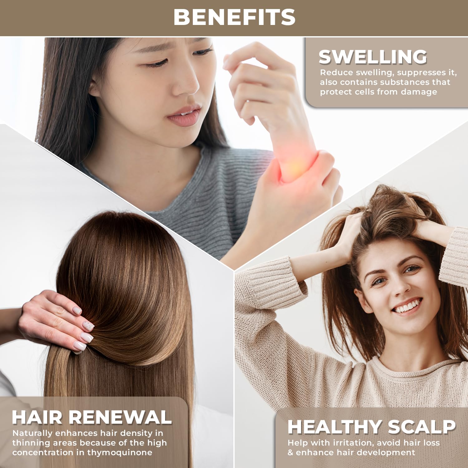 100% Plant Based Black Seed Oil, Organic Cold Pressed Carrier Oil for Hair & Skin Care - Image 4