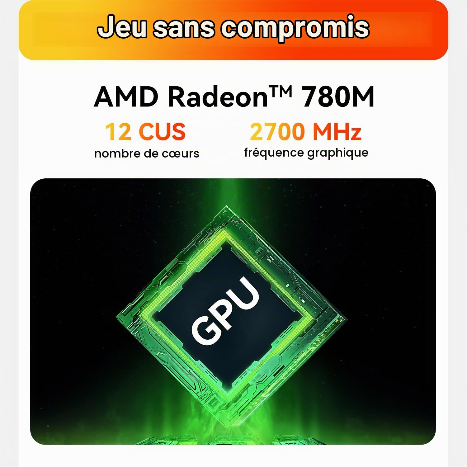 Beelink SER9 Max Mini PC, AMD Ryzen R7 260 (8C/16T jusqu'à 5.1 GHz), 64 Go de RAM DDR5, 1 to SSD, Mini-Ordinateur 4K à 240 Hz, Triple écran HDMI/DP/USB 4, BT5.2, Wi-FI 6, LAN 10 Gbps
