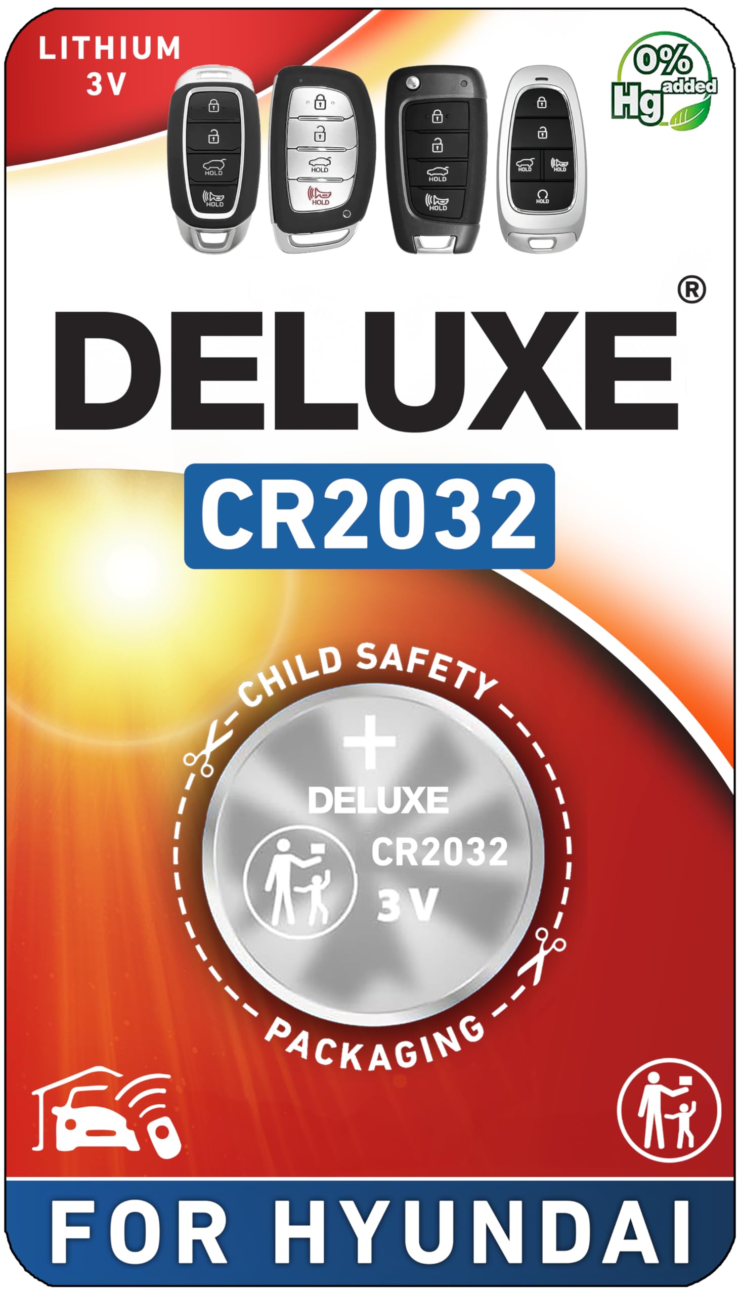 Key Fob Battery Replacement for Hyundai (Elantra Sonata Santa Fe Tucson Palisade Kona Accent Santa Cruz Venue Genesis Ioniq Azera Veracruz) Remote Fob (Pack of 2) (Check Fitment Guide)