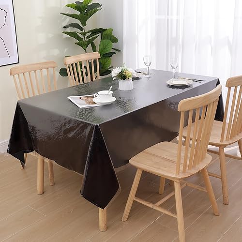 Miniatura 9 de Smiry Mantel de plástico transparente de 60 x 102 pulgadas, protector rectangular de vinilo impermeable, a prueba de derrames de aceite, lavable,