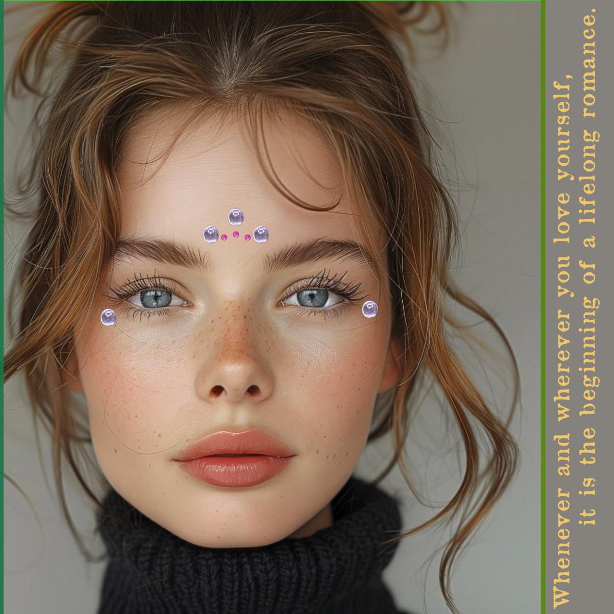 5 pezzi di pietre glitterate per il viso con strass autoadesivi, per il trucco, regalo per bambini, strass, autoadesivi, per festival, Halloween, carnevale (I