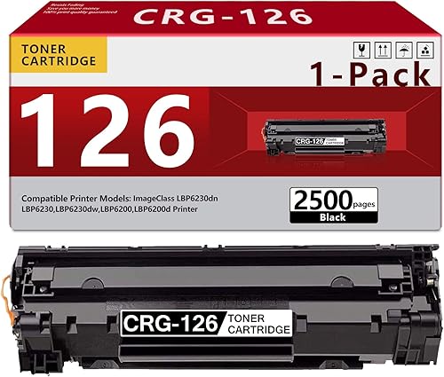 Miniatura 1 de Cartucho de tóner negro 126 compatible CRG 126 3483B001 para impresora Canon ImageClass LBP6230dn LBP6230 LBP6230dw LBP6200 LBP6200d.
