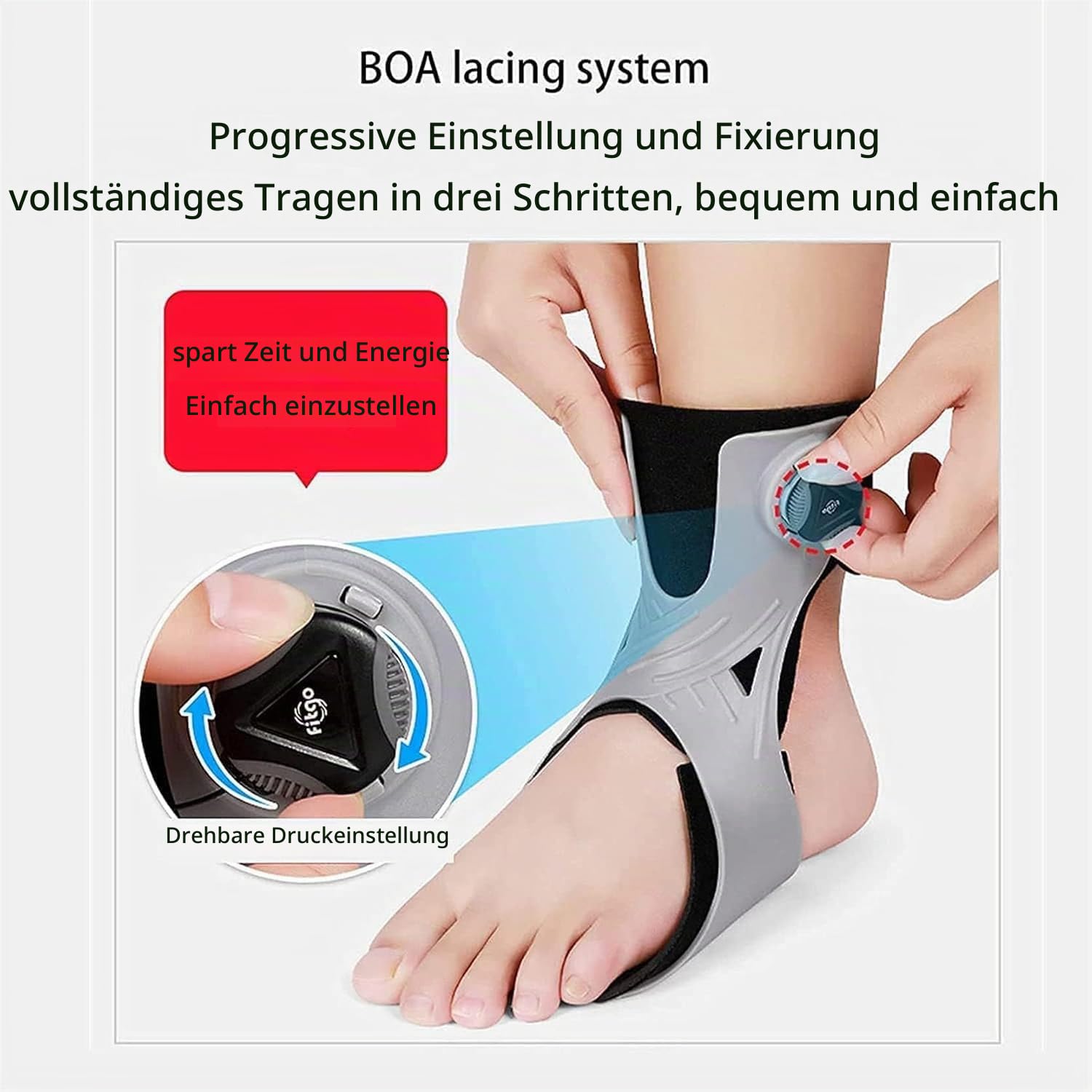 LegendTech Fußheberorthese, Verstellbare Knöchelorthese, Knöchelstabilisatorbandage für Männer und Frauen Verstauchte Knöchelbandschäden sehnenentzündung Schmerzlinderun