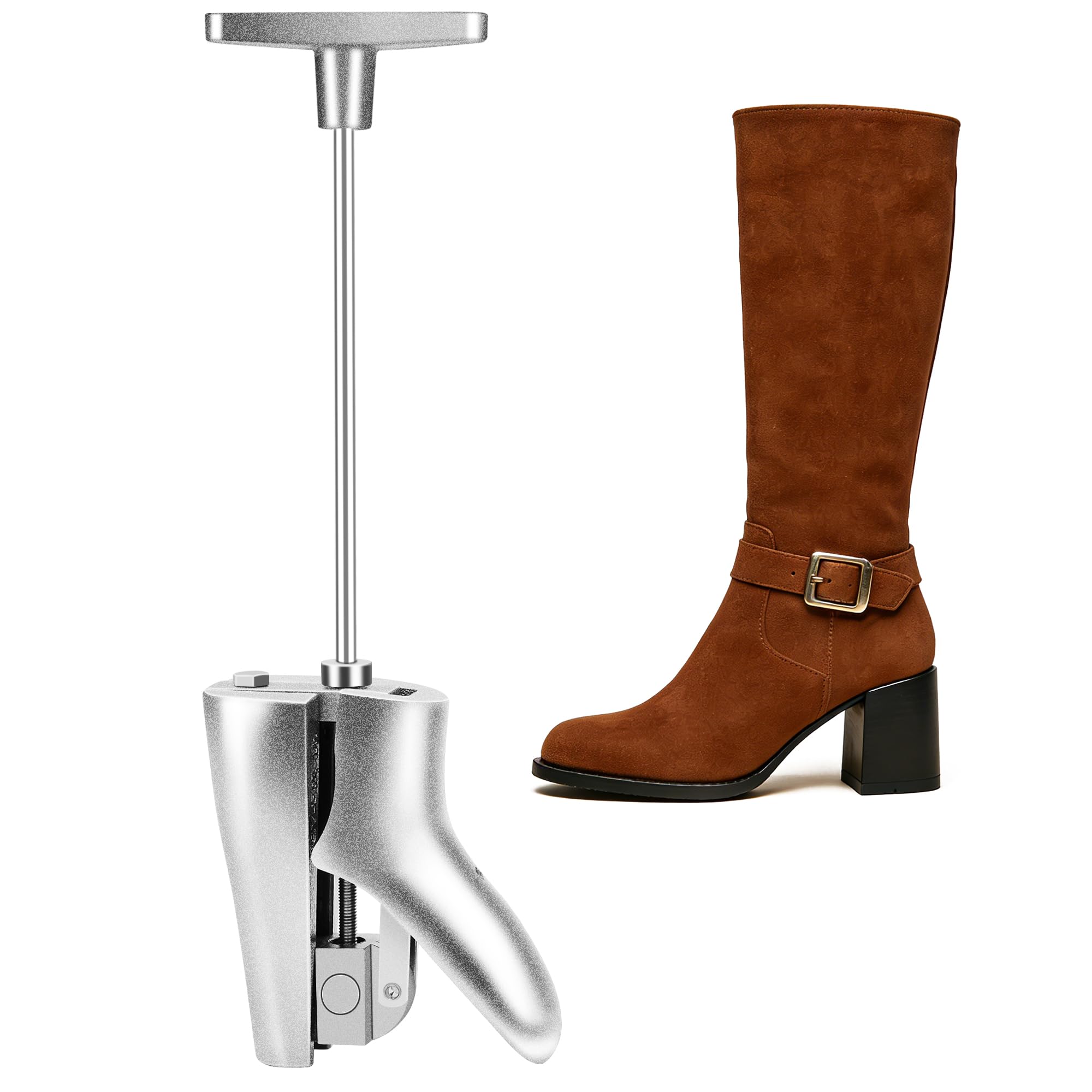 benut Cast Aluminum Boot Instep Stretcher & Vamp Raiser, Heavy Duty Shoe Expander for Men & Women, Adjustable Instep Stretcher for Western, Cowboy,