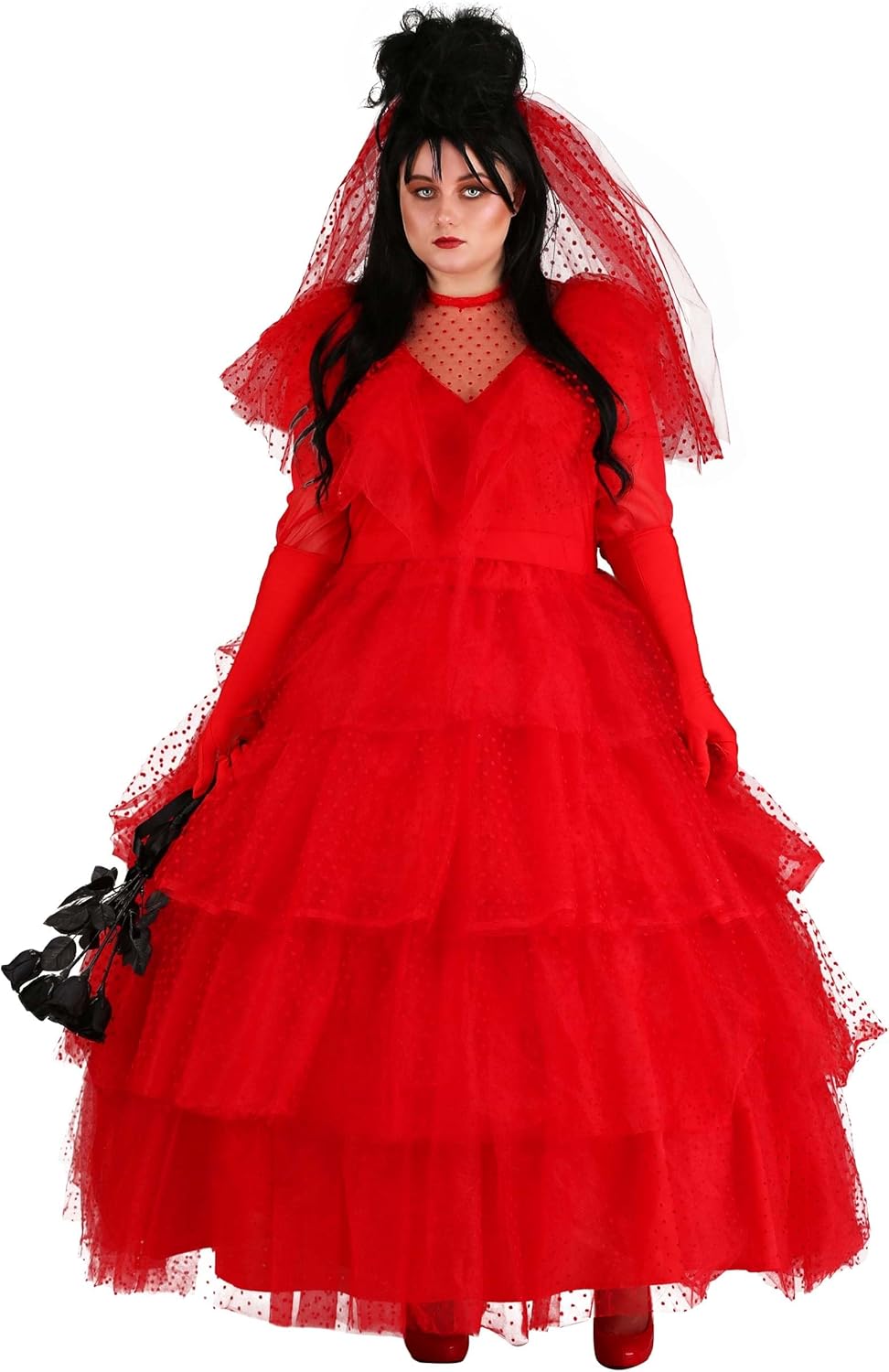 Miniatura 2 de Vestido de novia rojo talla grande para mujer