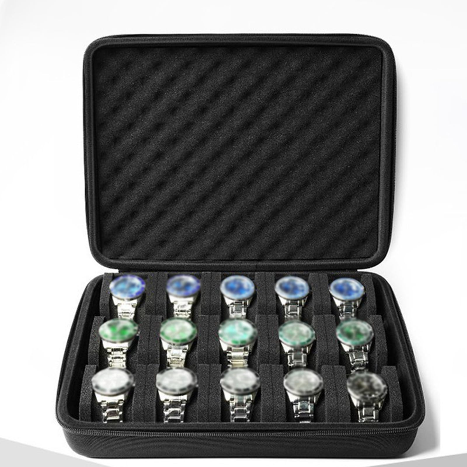Scatola Porta per Orologi Inplastica, Custodia Orologi da Polso Portatile Contiene Fino a 15, portaorologi per uomo da viaggio, Cofanetti Offre Una Protezione Completa Contro Urti e Danni Estern