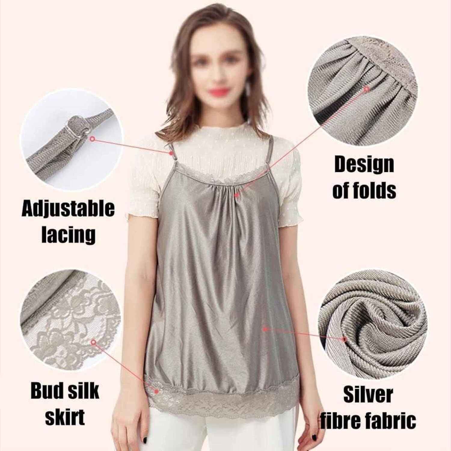 EPANO LXXW Abschirmgewebe Strahlenschutz-Umstandsmode, Strahlenschutz-Sling aus Silberfaser, Rundum-Strahlenschutz(L)
