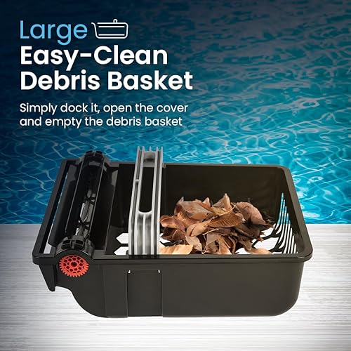 Miniatura 8 de Betta SE - Limpiador robótico automático de superficie de piscina con batería de limpieza continua 24/7 y motores tolerantes al cloro de sal doble