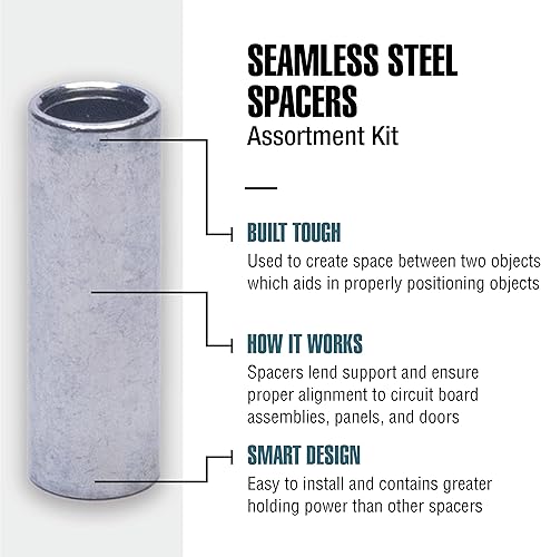 Miniatura 2 de Workshop Hardware Kit surtido de sujetadores, juego de espaciadores de acero sin costuras, variedad de 70 piezas