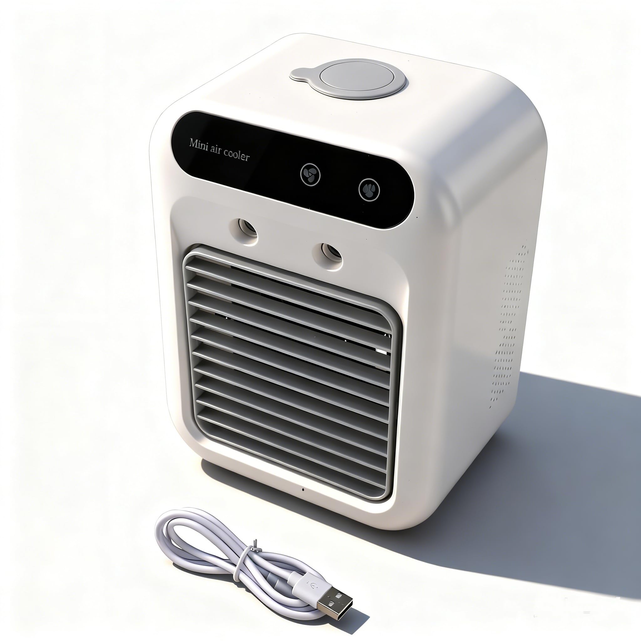 Pissente Portable Air Conditioner, Fan Portable Swamp Cooler Evaporative Air Cooler with 500ml Water Tank 3 Speeds for Home Office Bedroom Tent