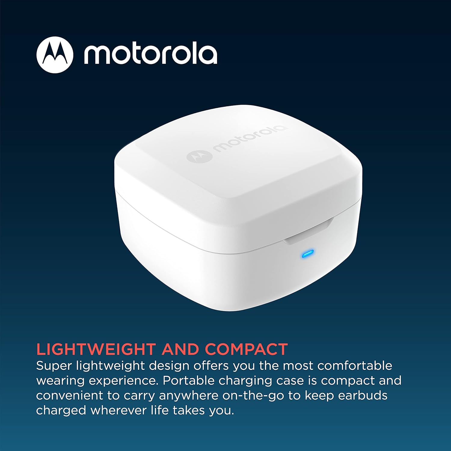 Motorola Moto Buds 100 - True Wireless Bluetooth Earbuds with Microphone Lightweight, IPX5 Water Resistant, Touch-Control - Comfort Fit and Clear Sound - Includes Micro Charging Case - White