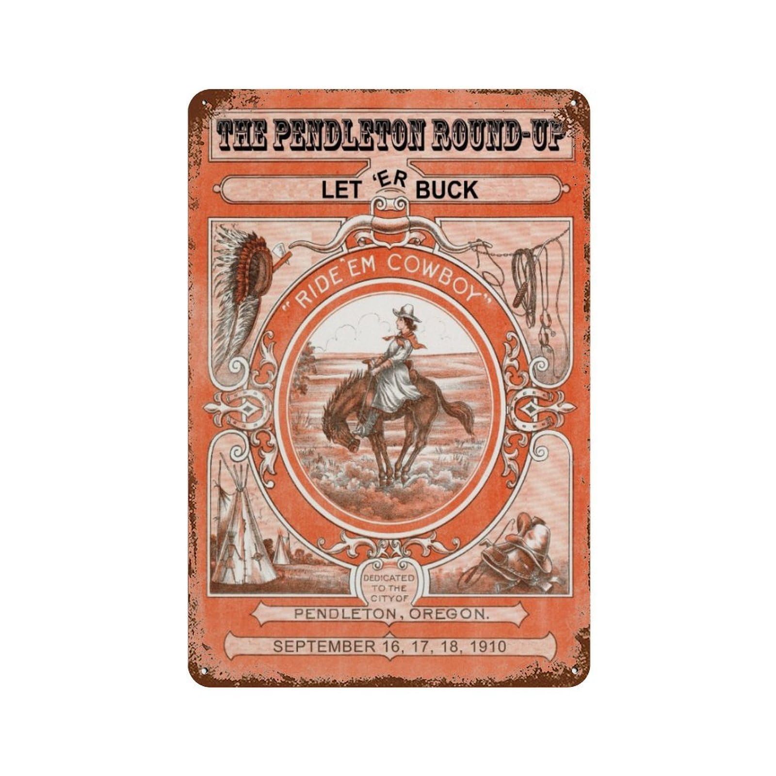xiaoxiaoshen Vintage Cowgirl Rodeo Wall Decor Art Metal Tin Poster Modern Home Decor Art Home Bar Shop Decorations Vintage Sign 30x20cm