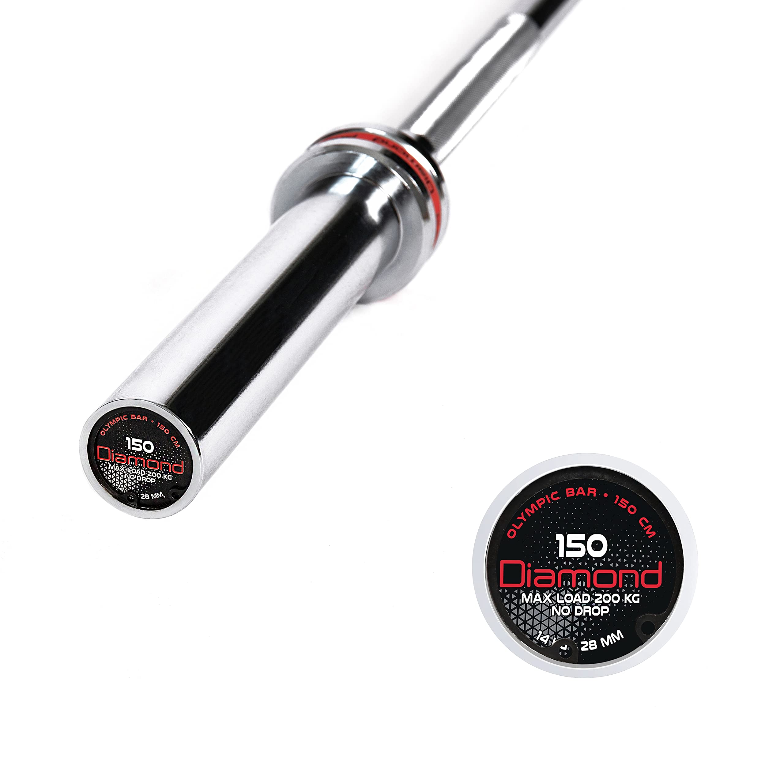 Bilanciere Olimpico 150 cm - carico max 200 Kg - molle incluse - 14 Kg Diamond