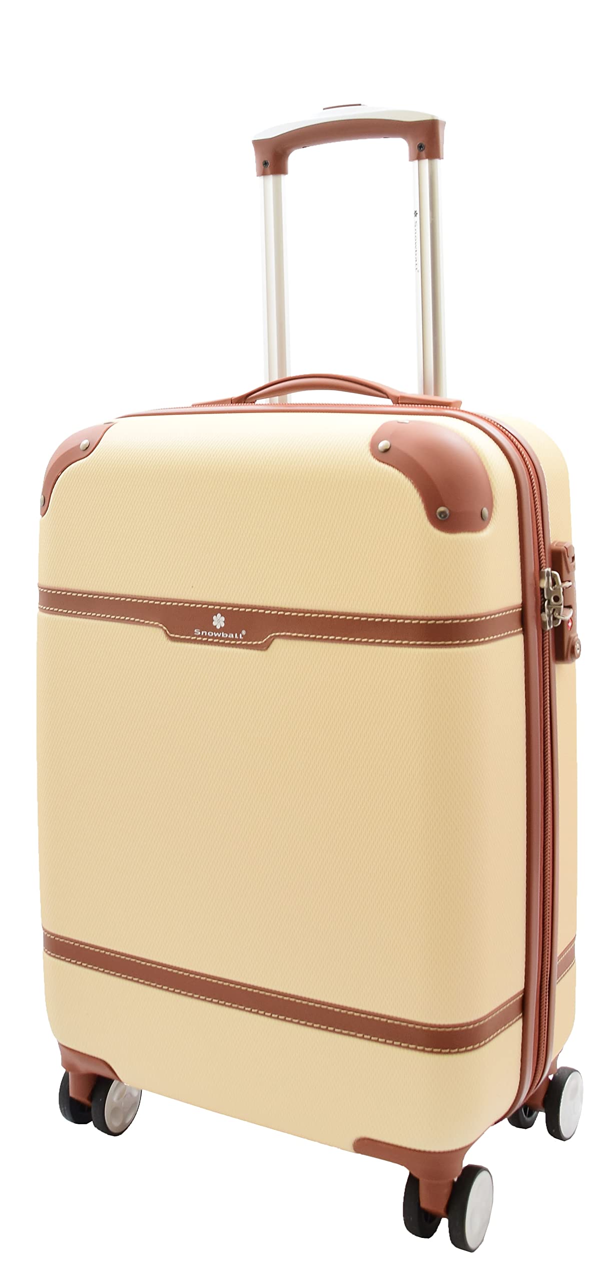 A1 FASHION GOODS Vintage Style 4 Ruote Hard Shell Bagagli Espandibili Leggero Valigie Borse Da Viaggio Grand, Beige, Cabin | 53x35x20CM,35L,2.4KG, Bagagli espandibili Hardside con Ruote Spinner