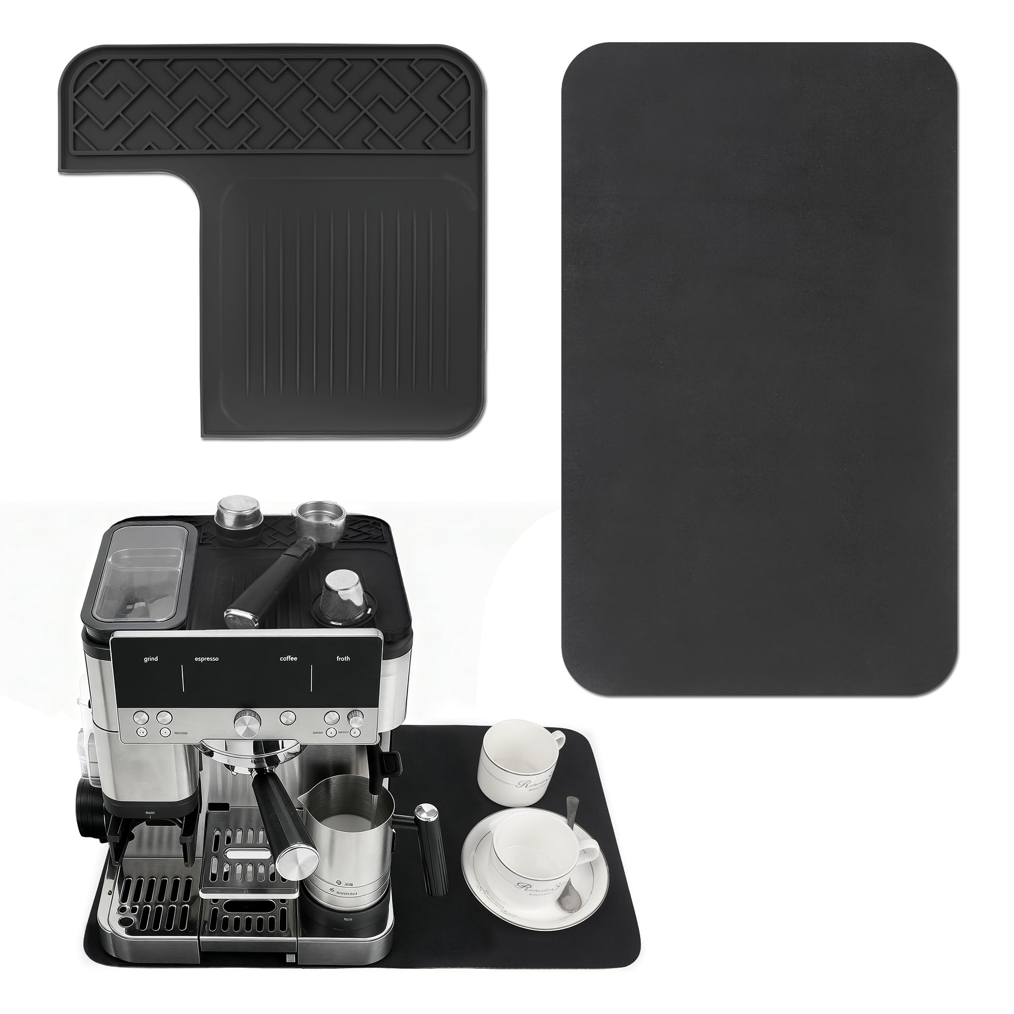 Funria Top Mat for Ninja Luxe Espresso Coffee Machine ES601 Waterproof Heat-Resistant, Coffee Mat for Countertops Accessories Fit Under Coffee Machine Drying Mat, Bar Mats Accessories for Ninja Cafe