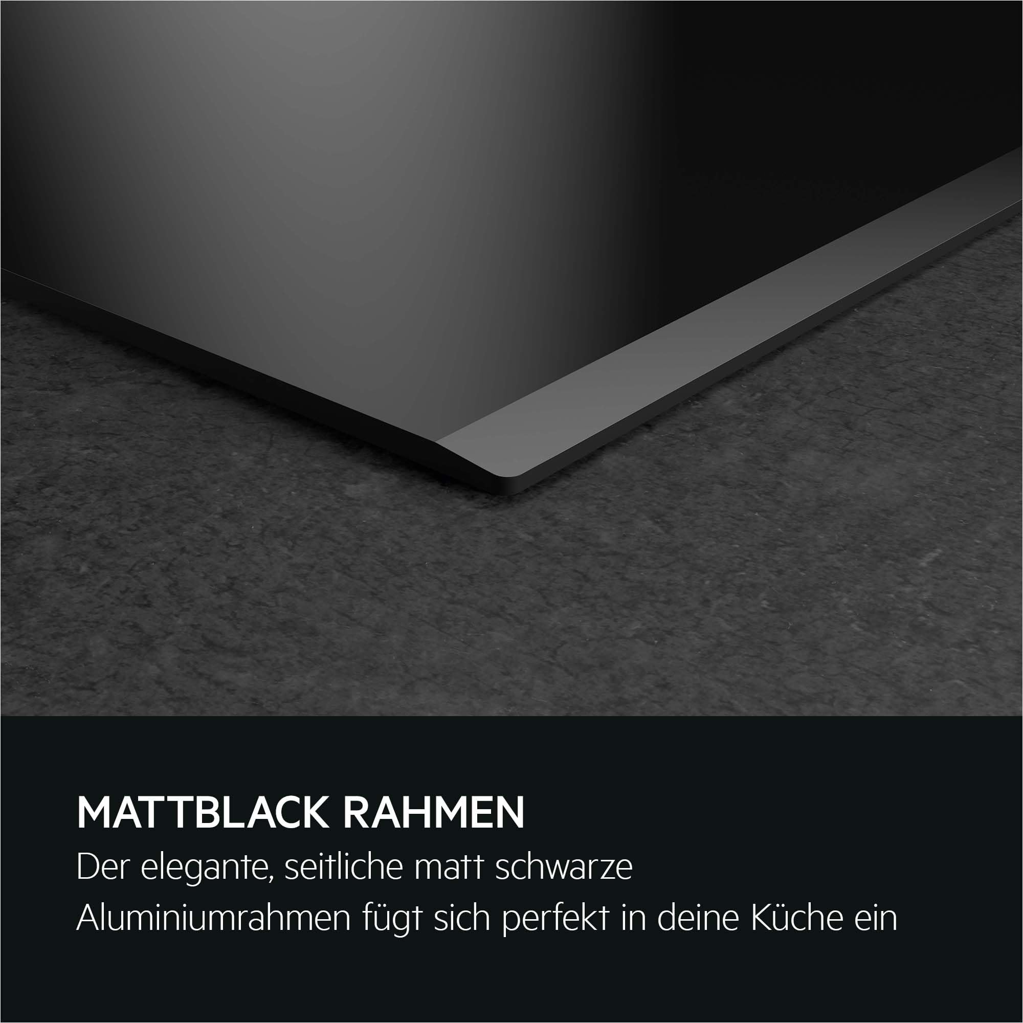 AEG Induktionskochfeld 80 cm SaphirMatt Testsieger ETM TII84B0FFZ | Bis zu 10x weniger sichtbare Kratzer, resistent gegen Fingerabdrücke, Made in Germany, schnelles Aufheizen mit PowerBoost