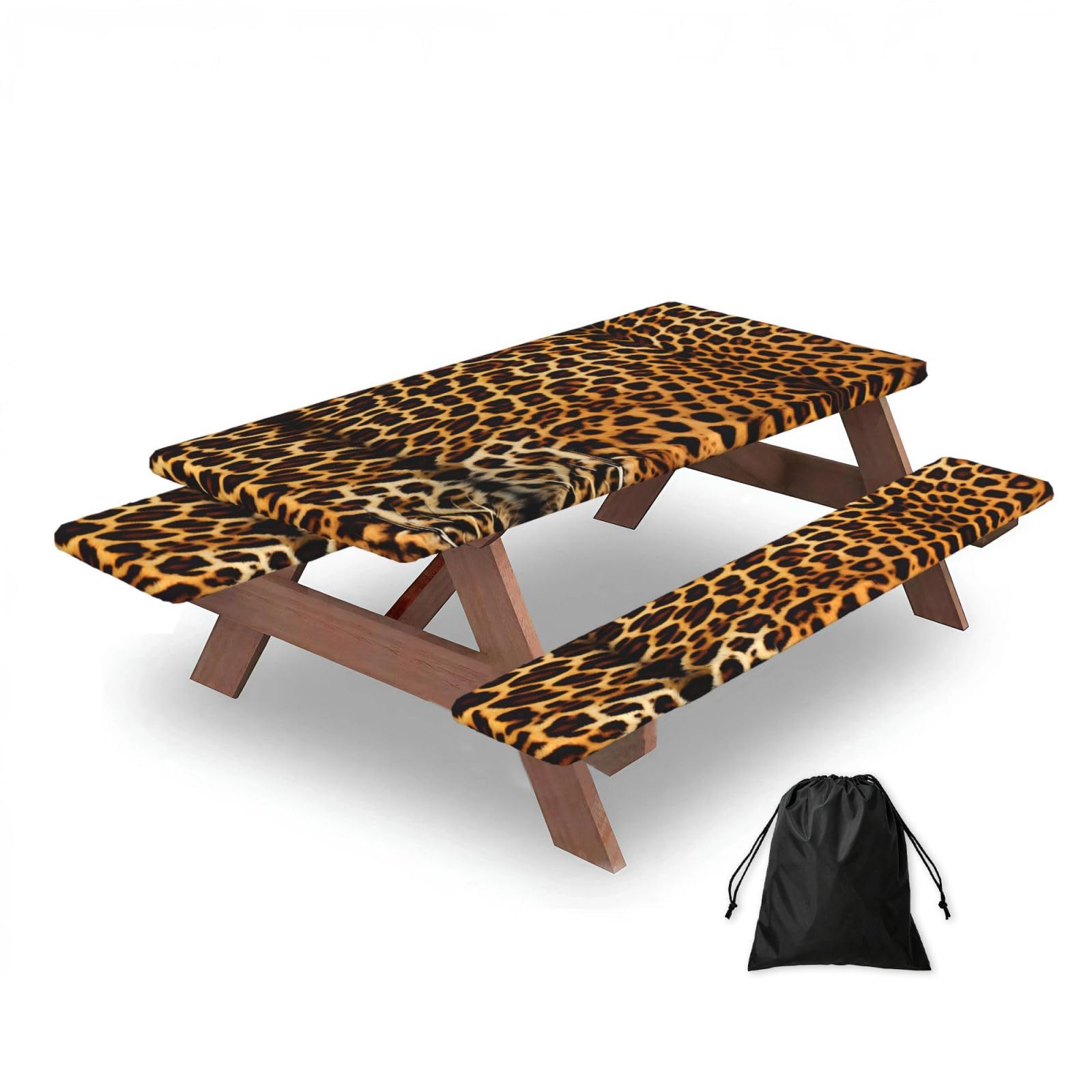 Zqytgfdc Black Stripes On Leopards Rectangular Water-Repellent Picnic Tablecloths, Outdoor Camping, Picnic, Bbq