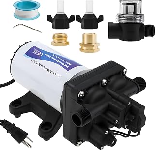 Geeyae AC 110V Water Booster Pressure Pump 20.8L/min 55 PSI Self Priming Pressure Water Pump for Home Kitchen Bathroom RV Boat Marine Garden
