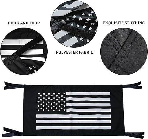 Miniatura 3 de Hamaca con bandera de Estados Unidos, hamaca de red de carga para Jeep Wrangler YJ TJ JK JKU JL JLU JT 1987-2021 Tela impermeable y cómoda, color