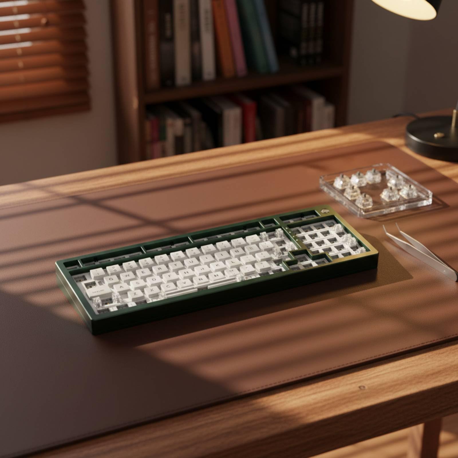Tastiera Meccanica 75% con Rotella di Controllo Retroilluminazione RGB Kit Tastiera Base 75% Hot-Swappable Periferica Computer per Programmatori, Burgundy 98