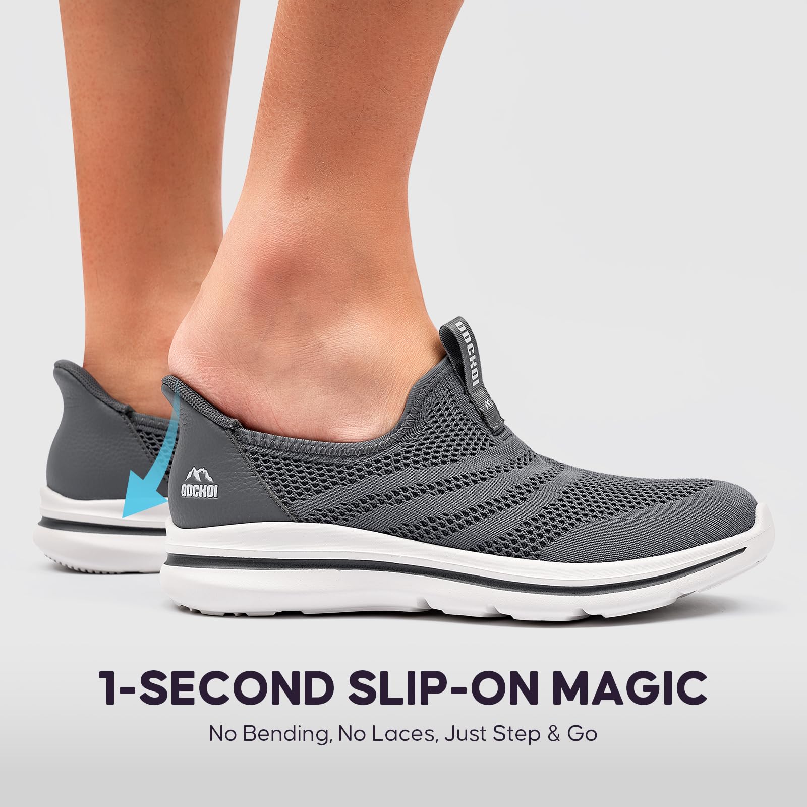 ODCKOI Slip On Sneaker Herren Schuhe Ohne Schnürsenkel Leichte Sportschuhe Atmungsaktives Freizeitschuhe Mesh Fitness Schuhe Turnschuhe Indoor Fashion Laufschuhe