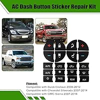 Vista 2 de SecosAutoparts Juego de calcomanías de panel AC y calcomanía de reparación de botón de radio, kit de reparación de calcomanía de botón de tablero AC