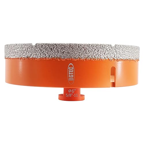 BGTEC - Brocas de núcleo de diamante seco, 1 pieza de sierra de diamante de 6 pulgadas y 5.906 in con rosca 58-11 para azulejos de porcelana,