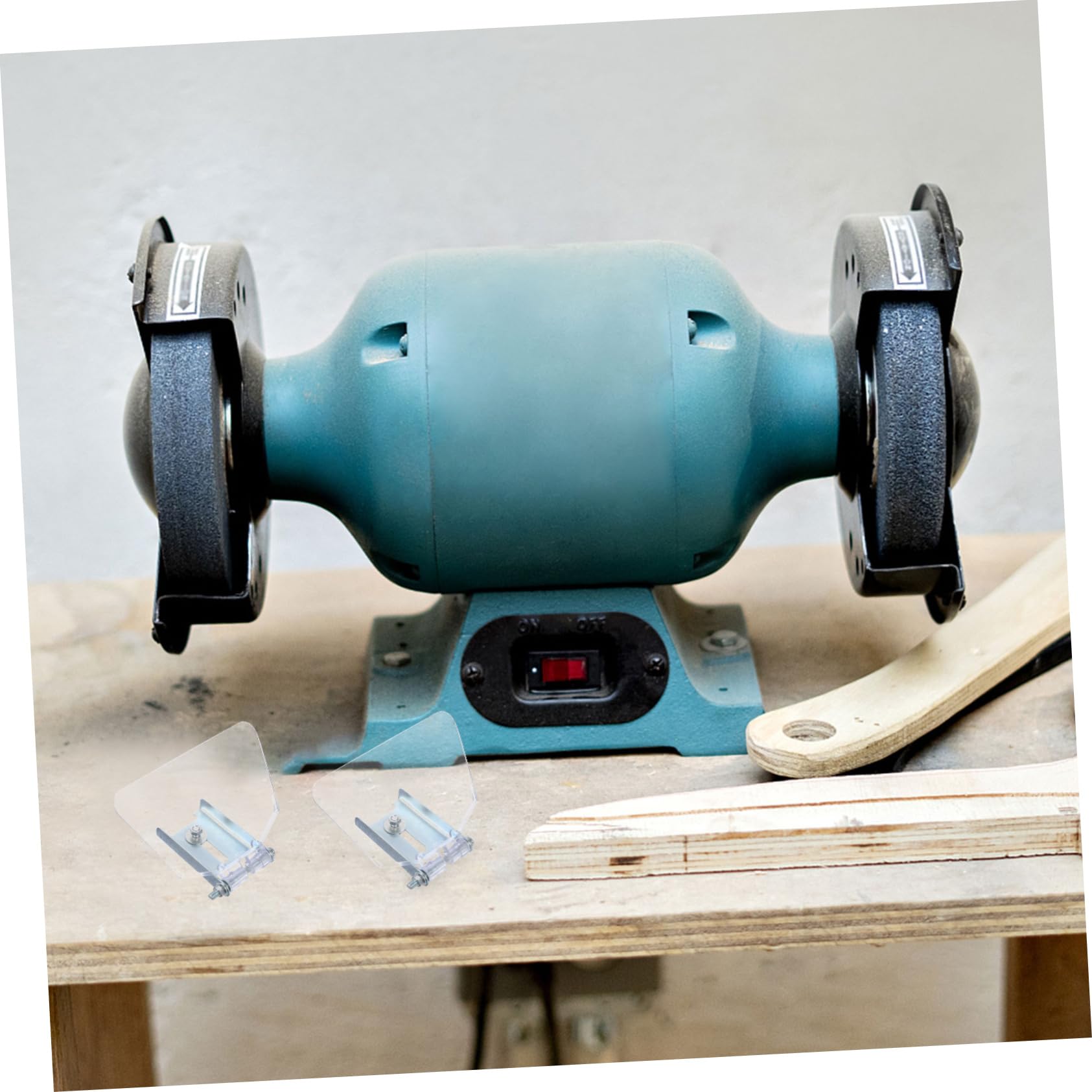 ARTIBETTER Protective Goggles 2pcs Bench Guard Shield Stainless Steel Attachment Tool Shield Eye Guards for Grinder