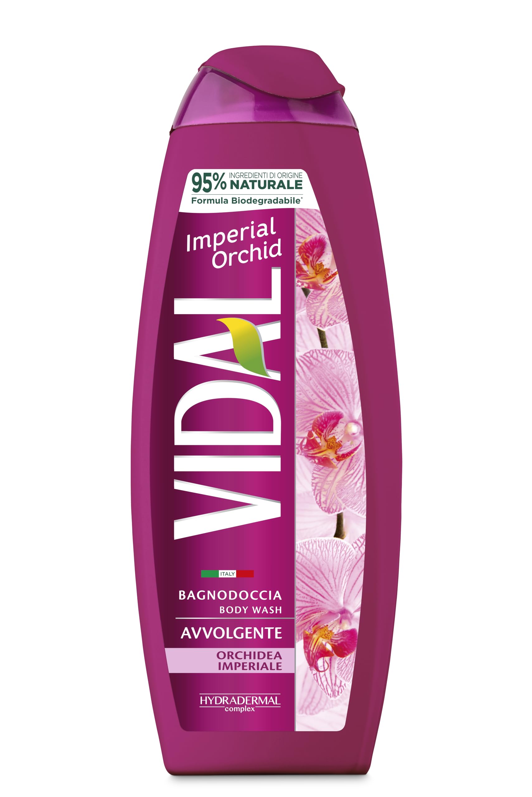 Vidal - Bagnoschiuma Orchidea Imperiale Formula Avvolgente Fragranza di Orchidea Dermatologicamente Testato 500ml