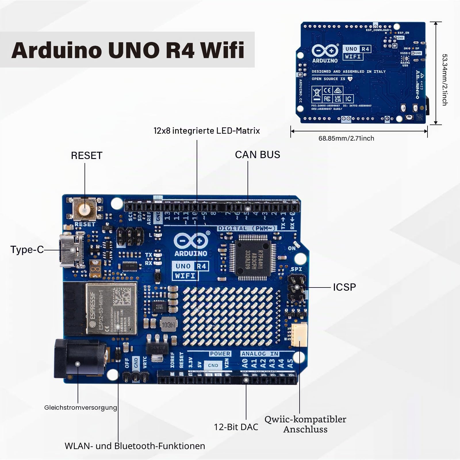 GeeekPi Basic Education Starter-Set für Arduino UNO R4 WiFi, mit Original UNO R4 WiFi Mikrocontroller Board, Basic Sensor Projects mit Online-Tutorials für Anfänger, Maker, elektronische Enthusiasten