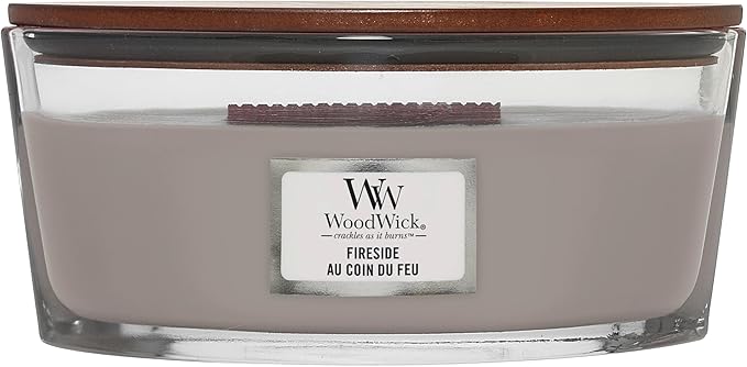 WoodWick Ellipse Scented Candle Fireside - Crackling Wick Candle with 50 Hour Burn Time