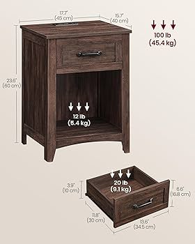 Amazon.com: VASAGLE LIRY Collection - Farmhouse Nightstand