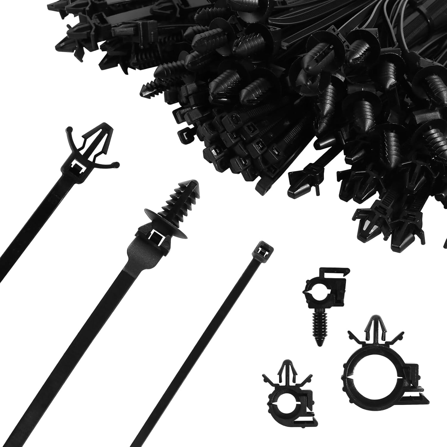 150 Pcs Car Wire Loom Routing Clips, Push Mount Cable Zip