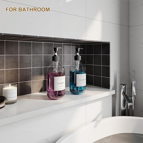 Miniatura 4 de 2 dispensadores de jabón transparente para platos para cocina con bomba a prueba de óxido (16 onzas), dispensador de jabón de manos prémium para