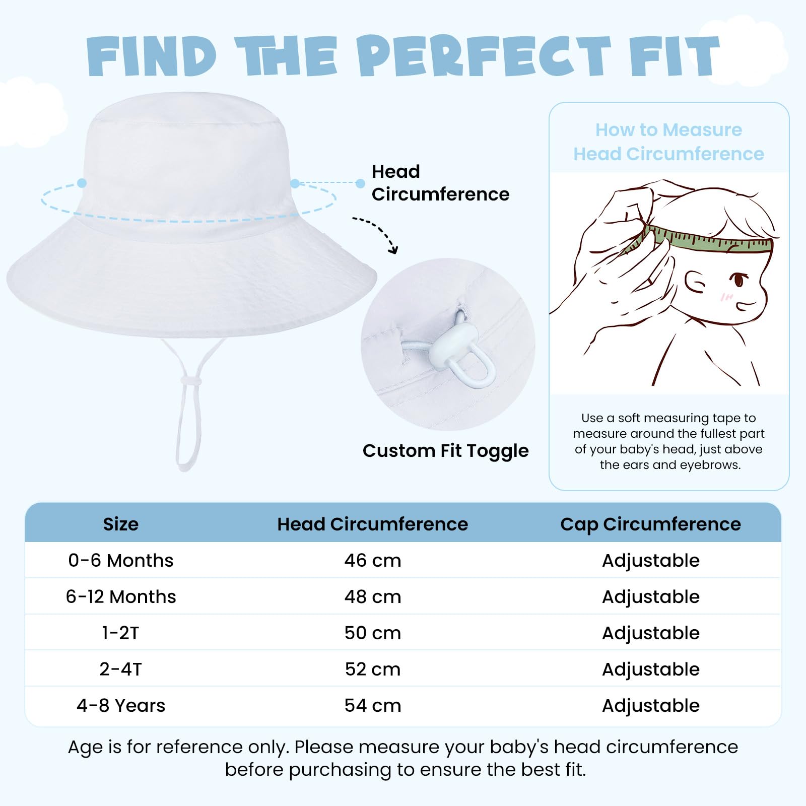 Sombrero de sol ajustable para bebé, para playa, verano, UPF 50+ para bebé, niña y niño