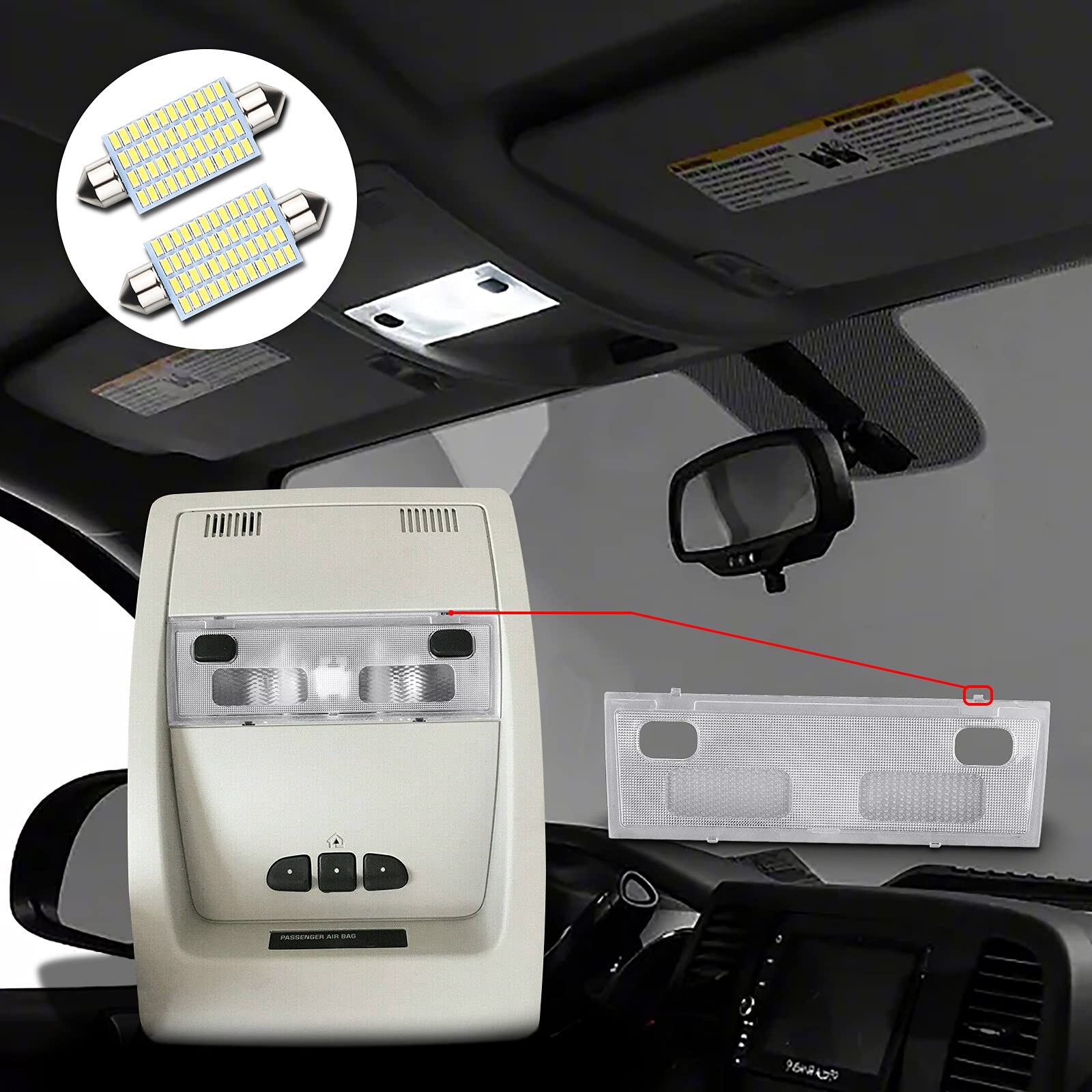 Map Dome Light Lens Für Chevy GMC 1988-1998 - Klare Abdeckung 3-teilig