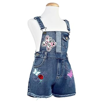 Tuta Denim Per Bambina 3-14 Anni - Pagliaccetto Con Bretelle Regolabili - Foto 6