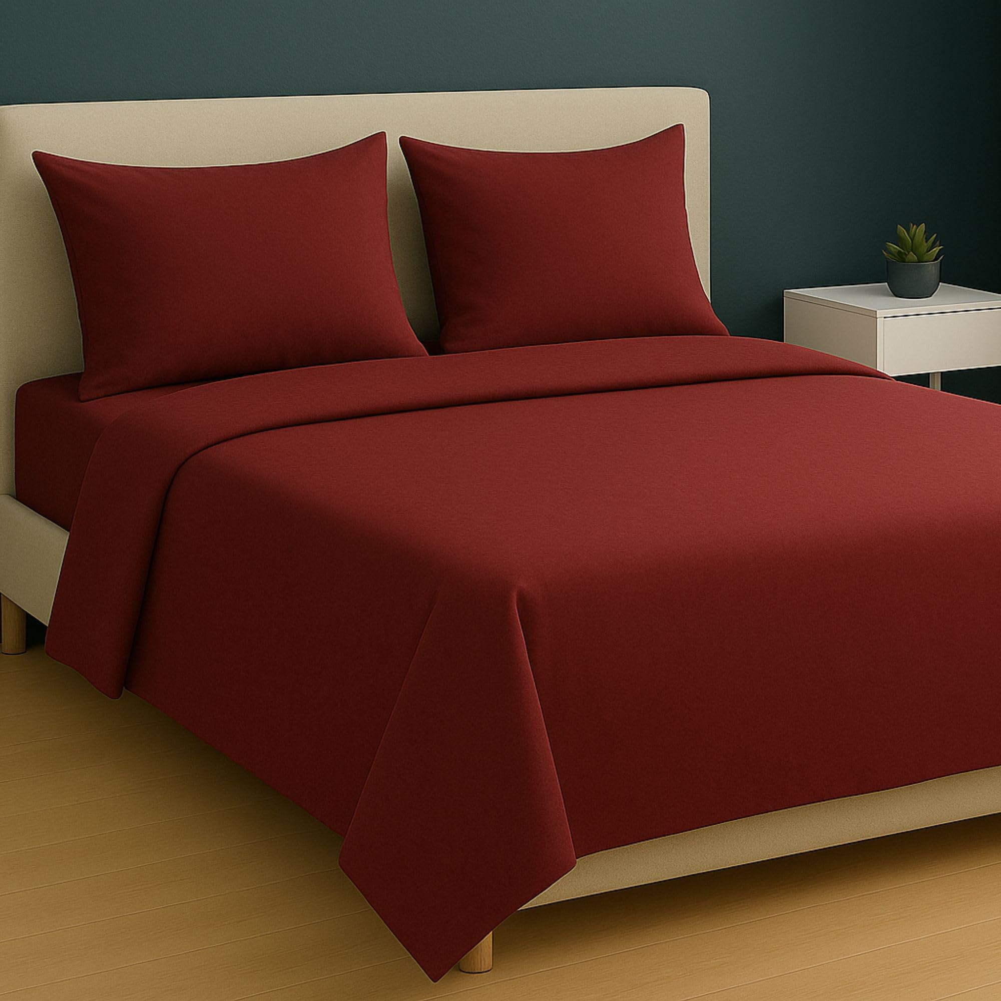 Parure De Lit 180x200 Coton Maxime Maison - Draps Rafraîchissants 4 Pièces Made In Italy