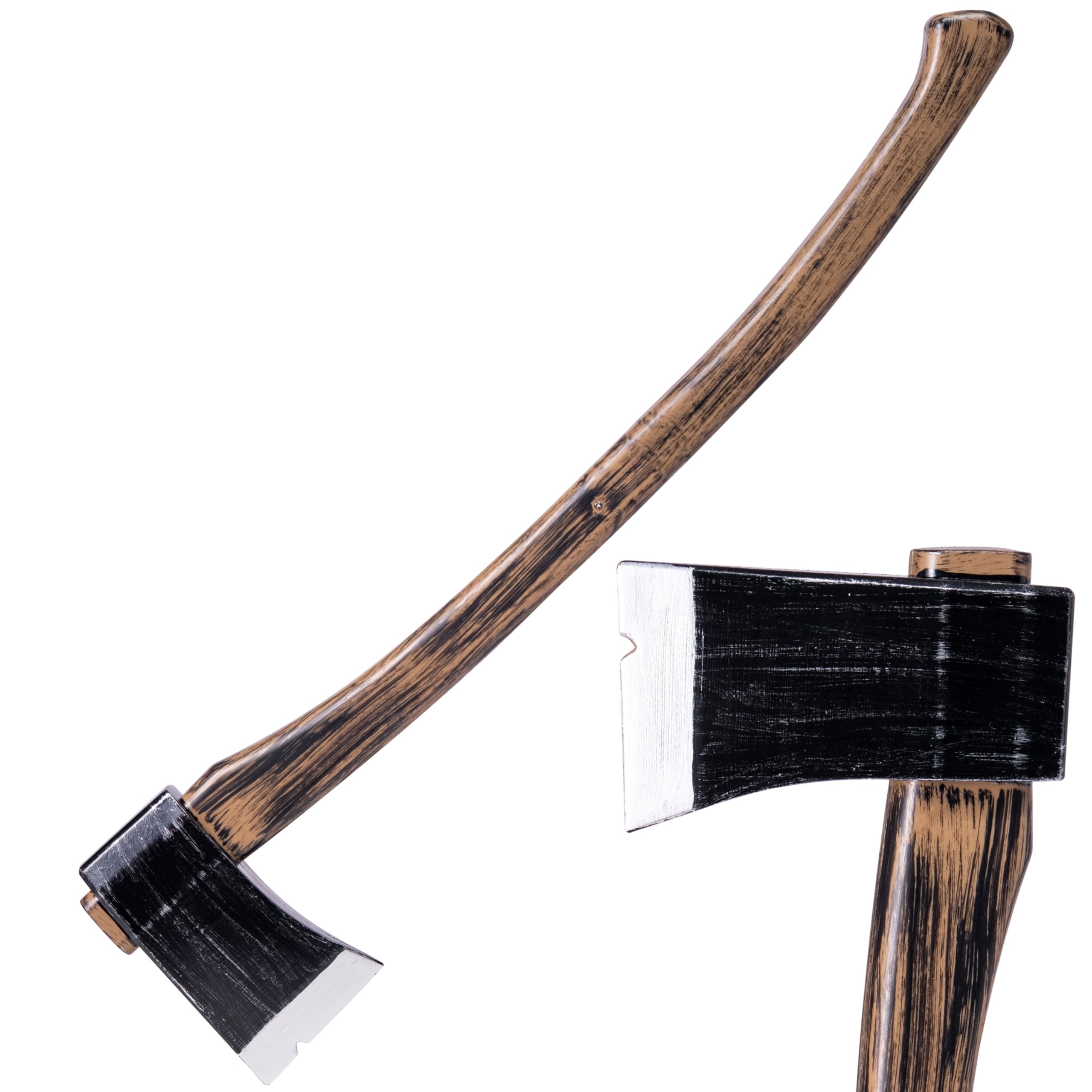 Spooktacular Creations 27" Halloween Realistic Plastic Felling Axe, Scary Toy Weapons, Fake Plastic Toy Axes for Women Men Halloween Costume Cosplay Party Props Accessories Brown